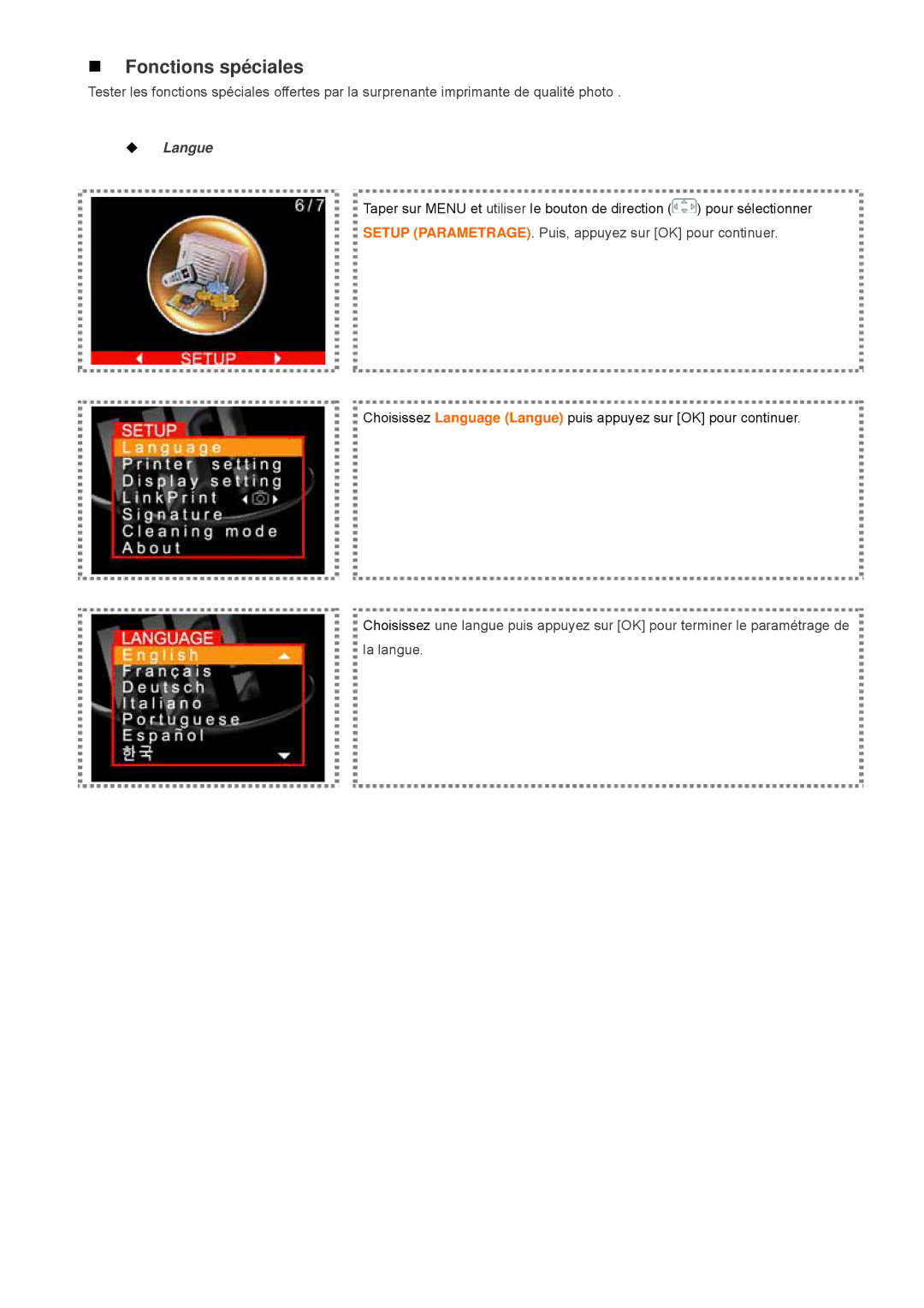 Hi-Touch Imaging Technologies S300, L300 user manual ‹ Langue 