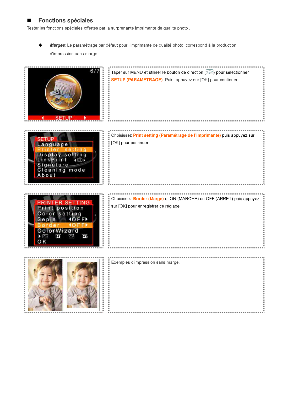 Hi-Touch Imaging Technologies L300, S300 user manual Exemples dimpression sans marge 