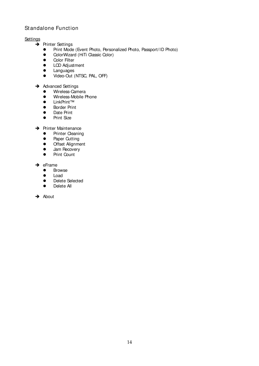 Hi-Touch Imaging Technologies P510Si user manual Standalone Function 