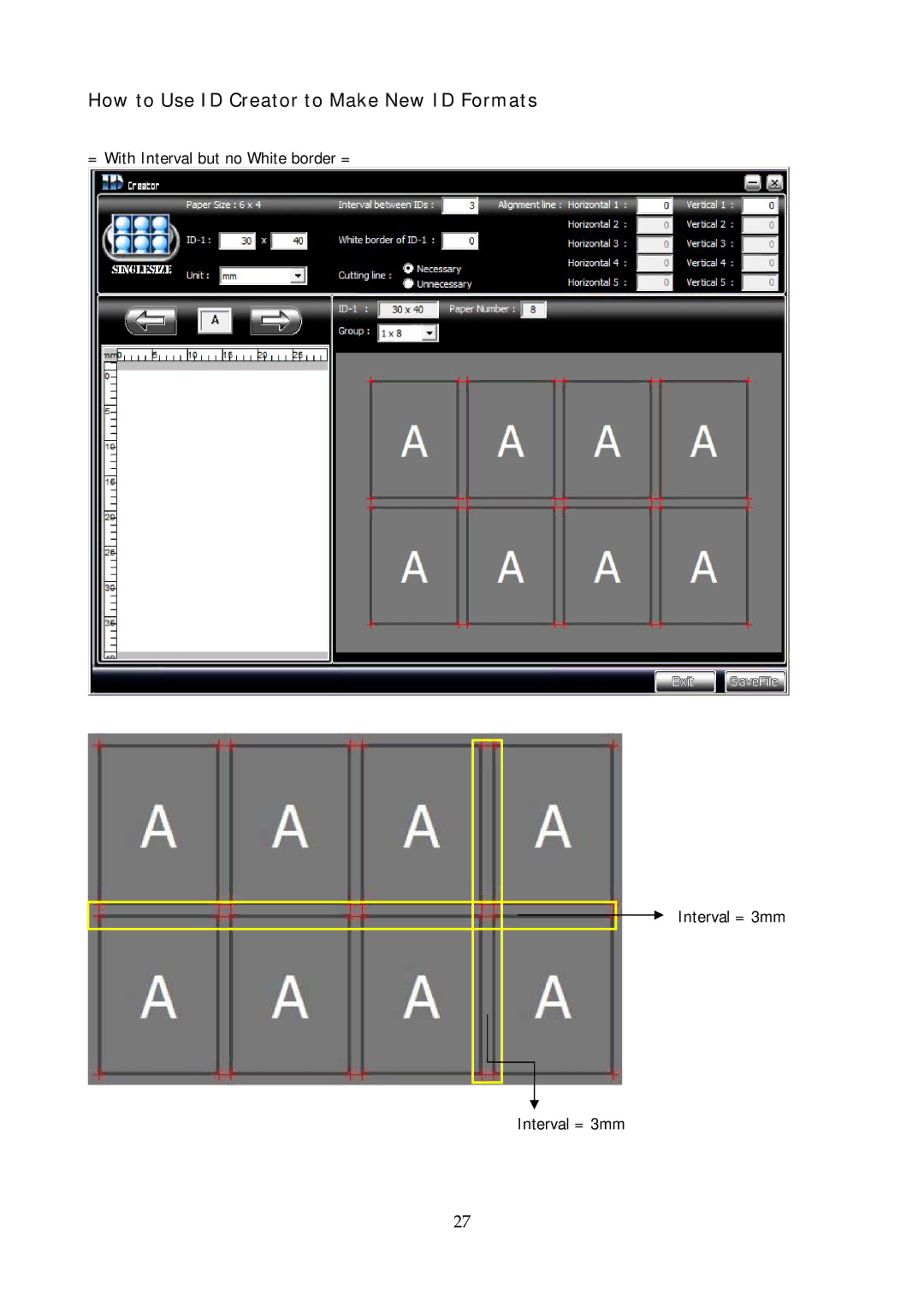 Hi-Touch Imaging Technologies P510Si user manual = With Interval but no White border = Interval = 3mm 