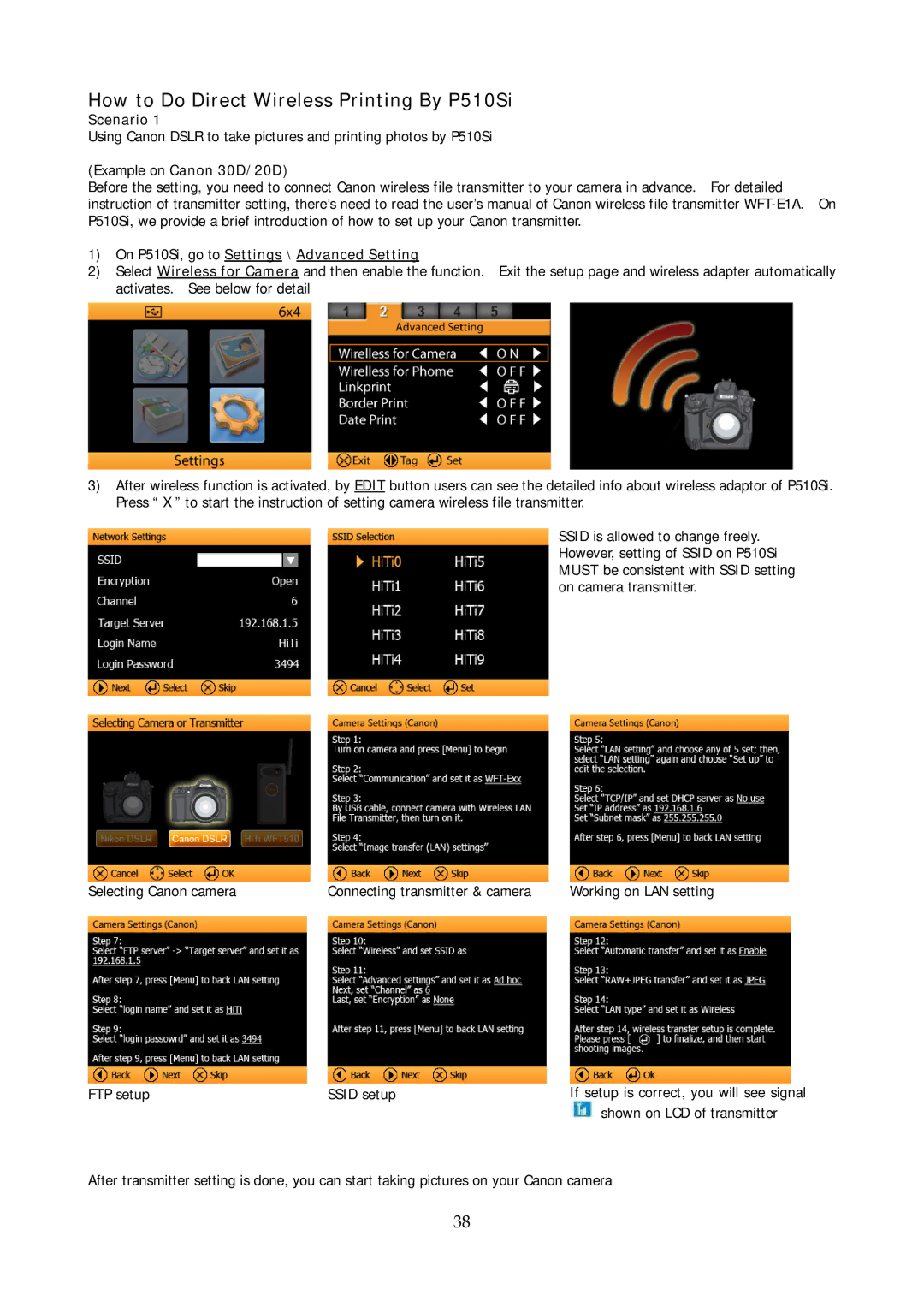 Hi-Touch Imaging Technologies user manual How to Do Direct Wireless Printing By P510Si, Scenario 