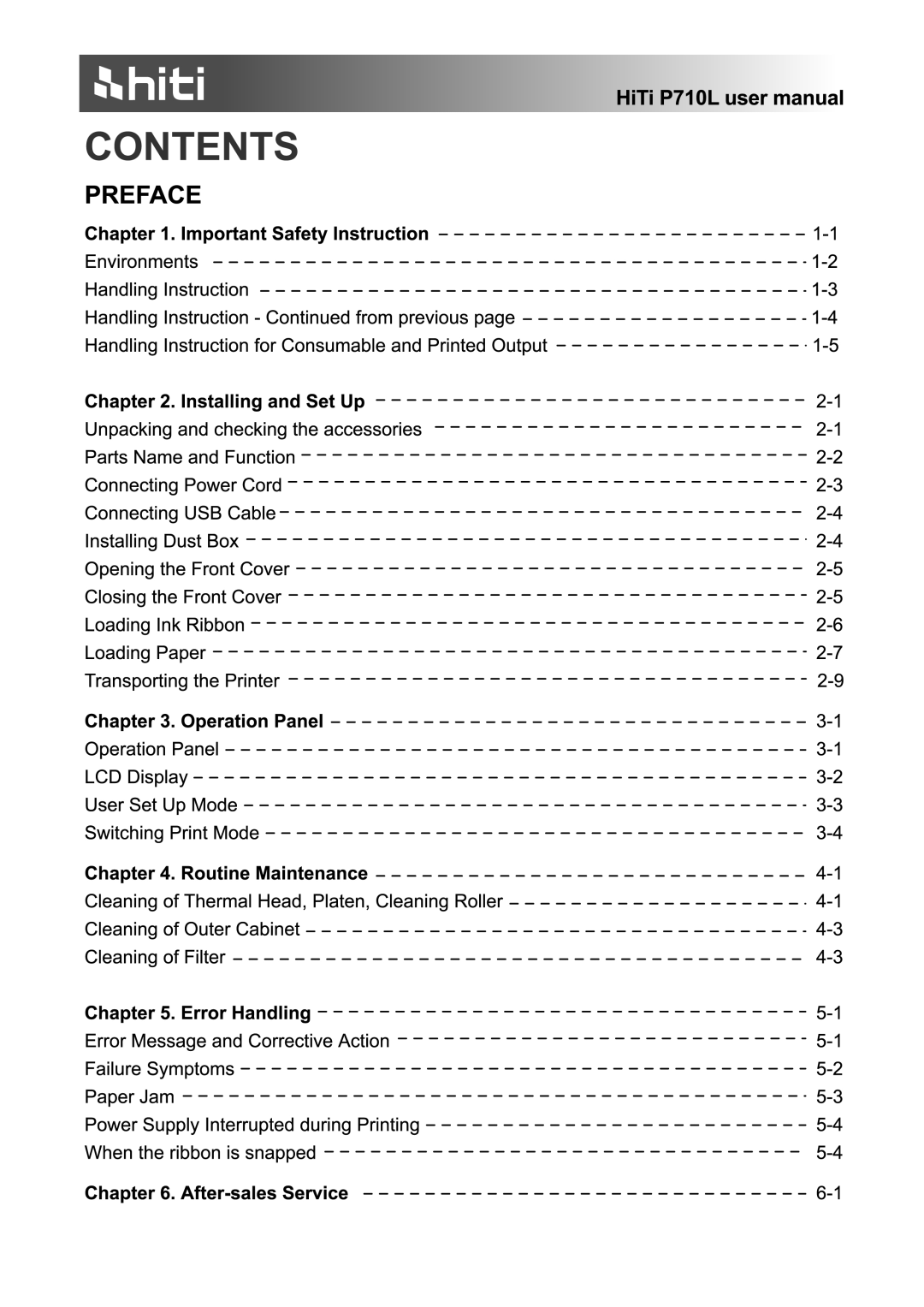 Hi-Touch Imaging Technologies P710L manual 