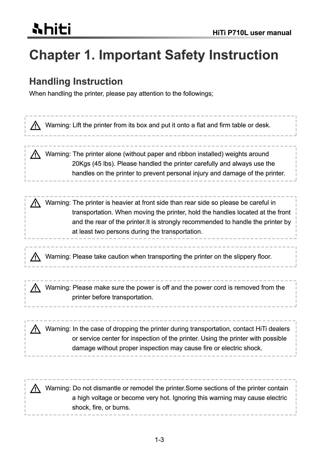 Hi-Touch Imaging Technologies P710L manual 