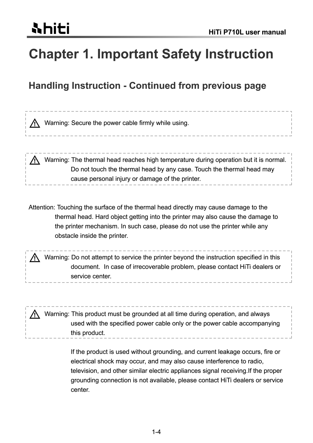 Hi-Touch Imaging Technologies P710L manual 