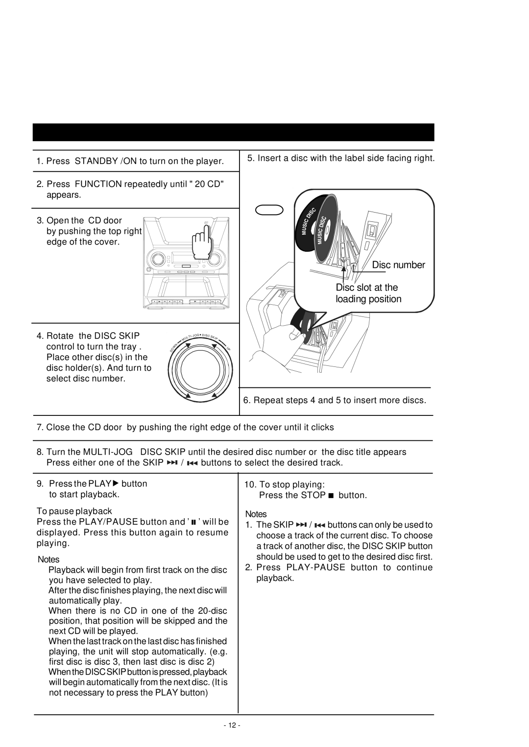 HiFi Works 811-TK5M91-031 instruction manual Compact Disc Operation, To pause playback 