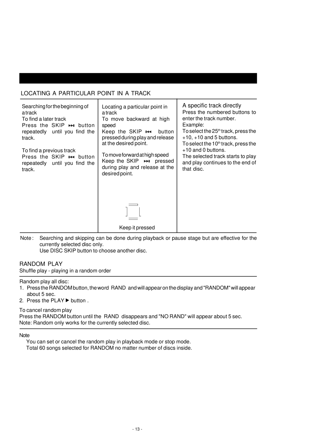 HiFi Works 811-TK5M91-031 instruction manual Specific track directly 