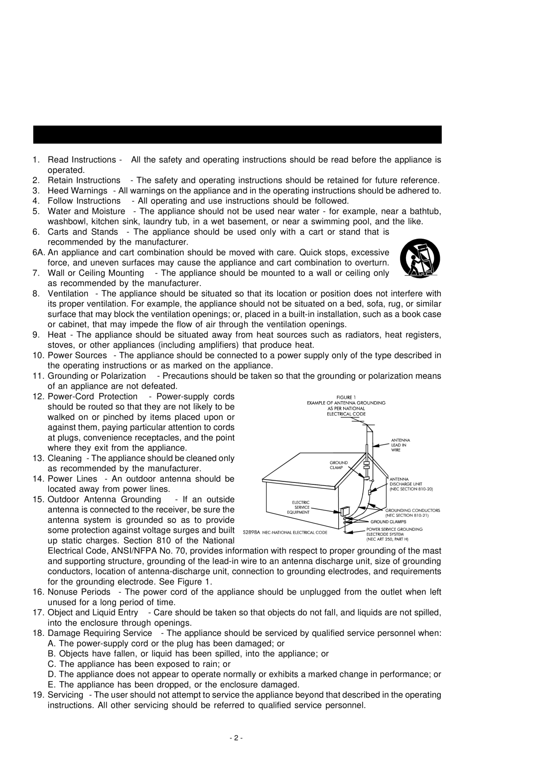 HiFi Works 811-TK5M91-031 instruction manual Important Safety Instructions For USA, Outdoor Antenna Grounding If an outside 