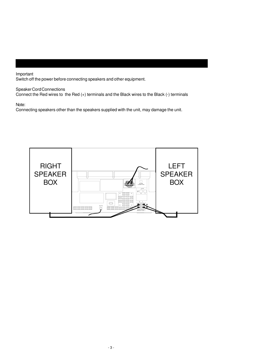 HiFi Works 811-TK5M91-031 instruction manual System Connections, Speaker Cord Connections 