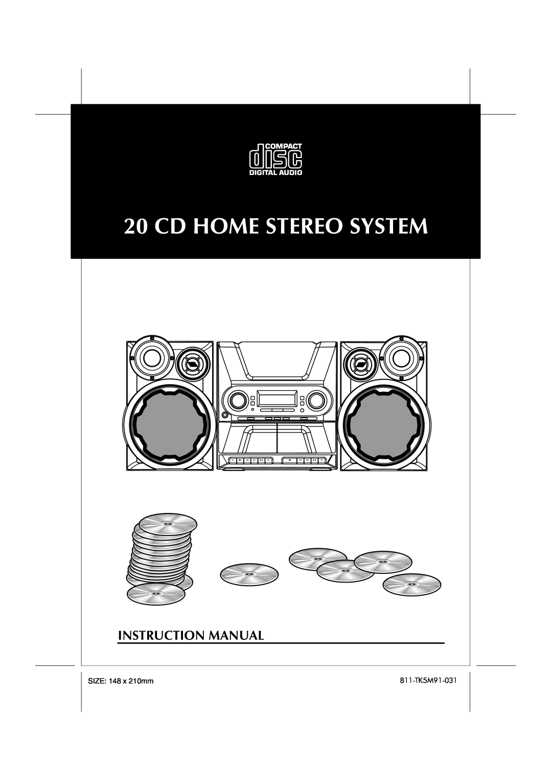 HiFi Works 811-TK5M91-031 instruction manual Cd Home Stereo System, SIZE 148 x 210mm 