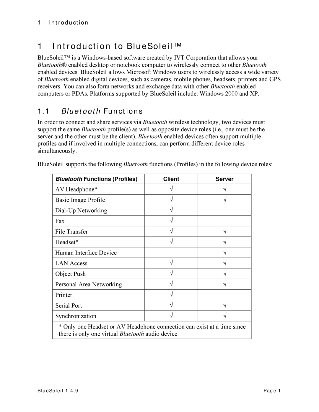 HiFi Works manual Introduction to BlueSoleil, Bluetooth Functions 