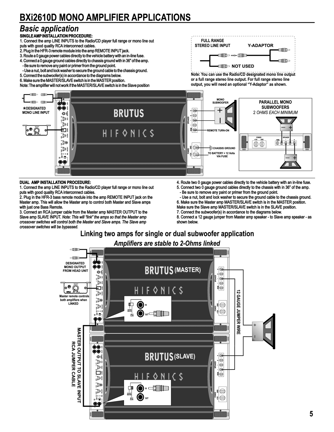 Hifionics BXi2610D, BXi610, BXi2010D, BXi1210D, BXi1610D manual 