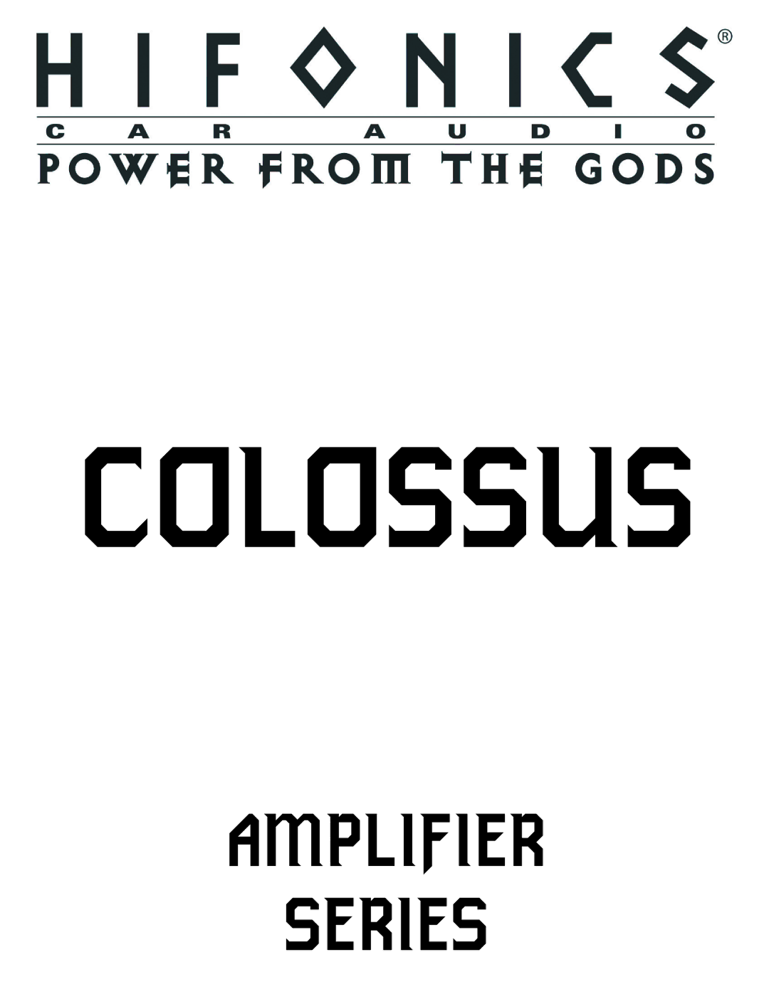 Hifionics Colossus manual 