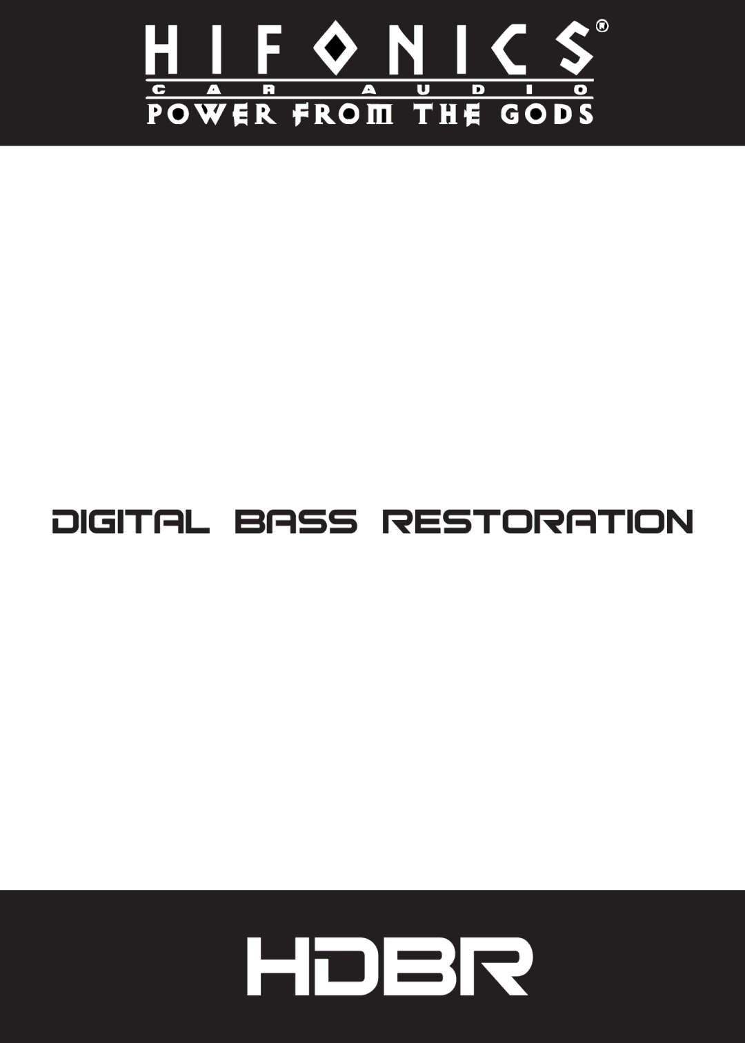 Hifionics Digital Bass Restoration manual Hdbr 