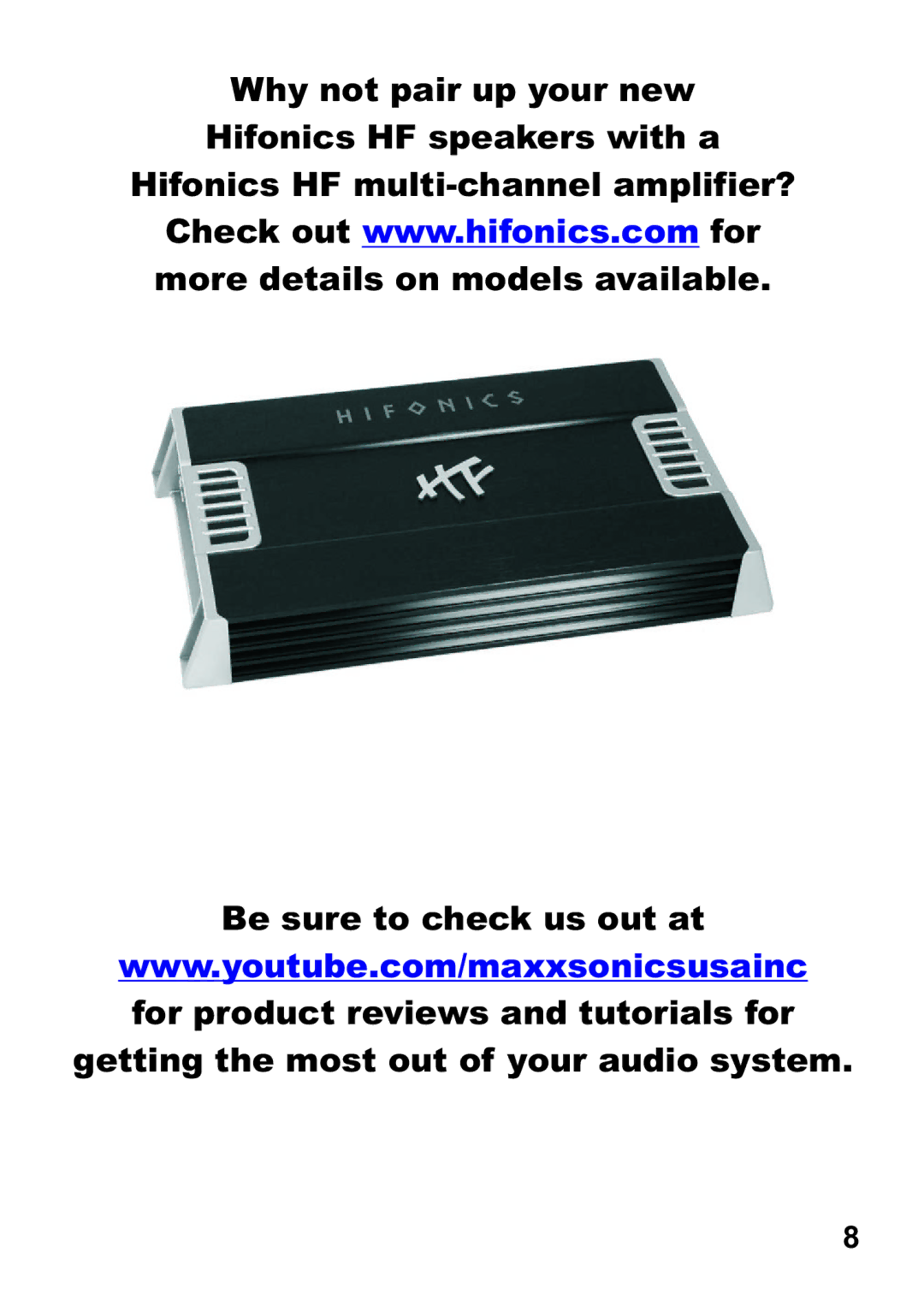 Hifionics HFI69CX, HFI65CX, HFI6.5C manual Be sure to check us out at 