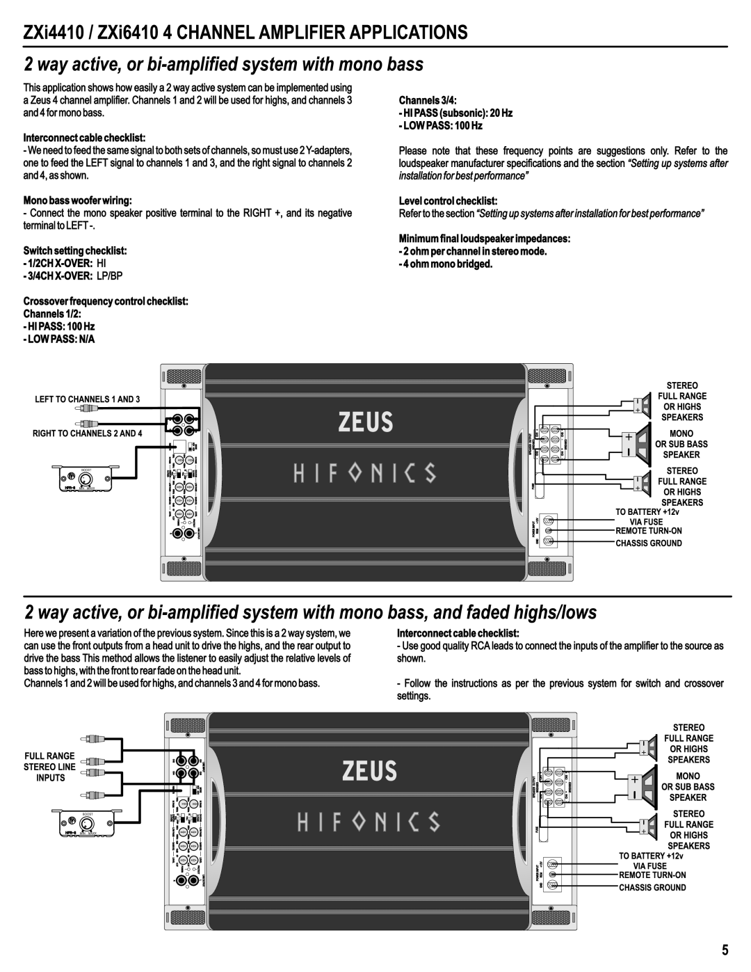 Hifionics ZXi1010, ZXi6010, ZXi8010, ZXi4410, ZXi6410 manual 