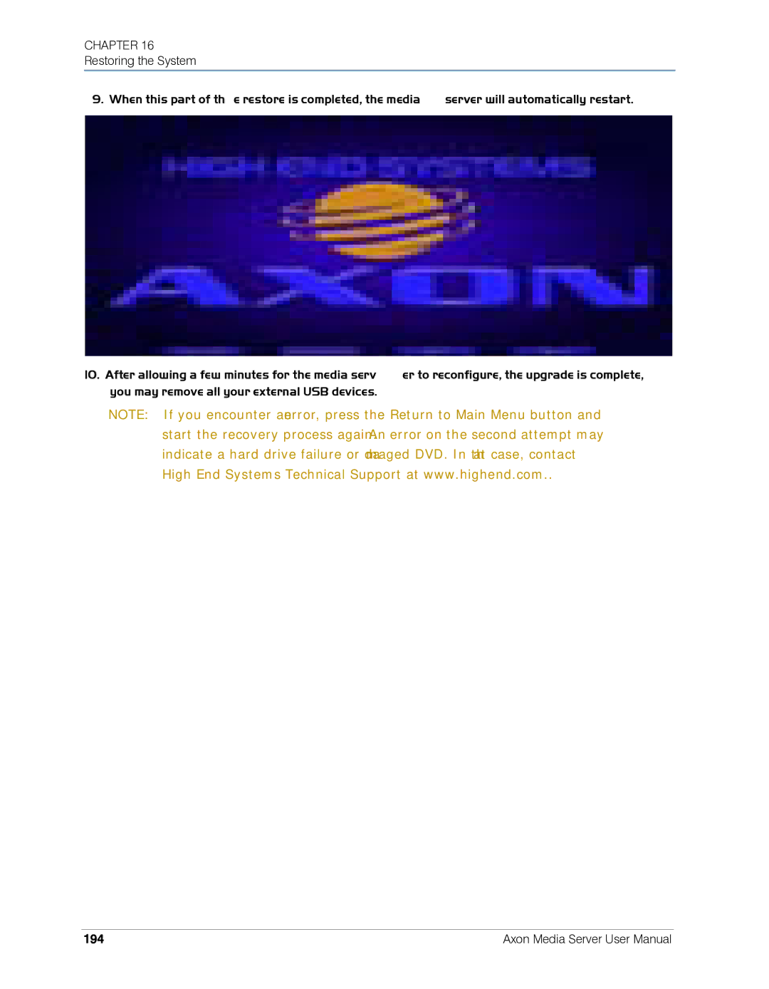 High End Systems AXON user manual 194 