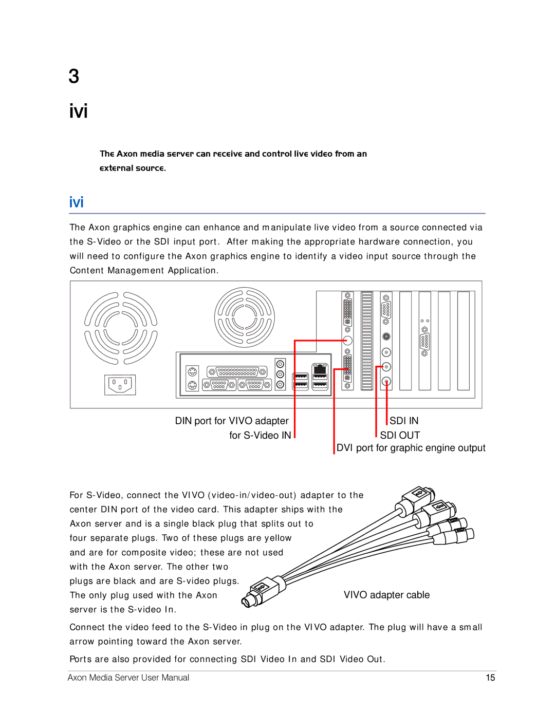 High End Systems AXON user manual Chapter Live Video Input and Control, Live Video Sources, Hardware Set-up 