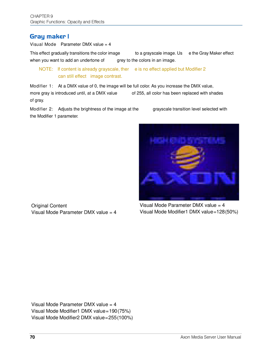 High End Systems AXON user manual Gray maker 