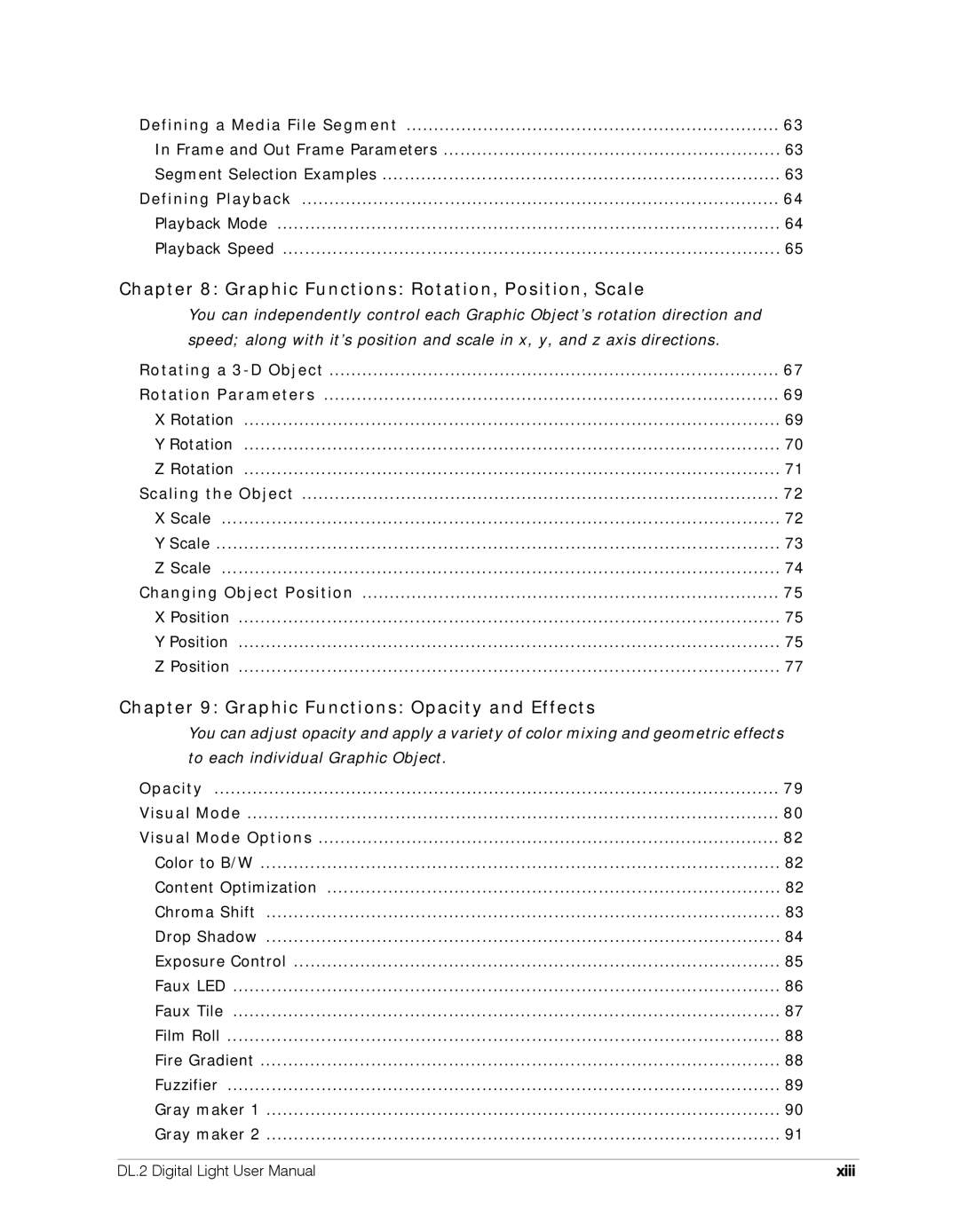 High End Systems DL.2 user manual Xiii, Defining a Media File Segment 