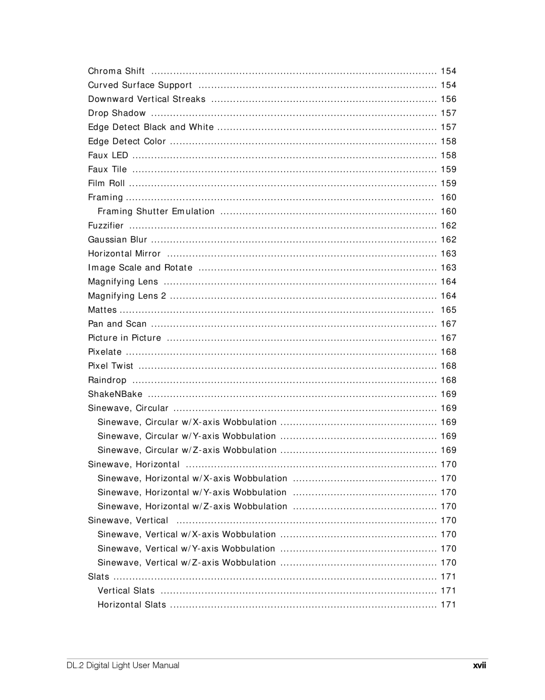 High End Systems DL.2 user manual Xvii 