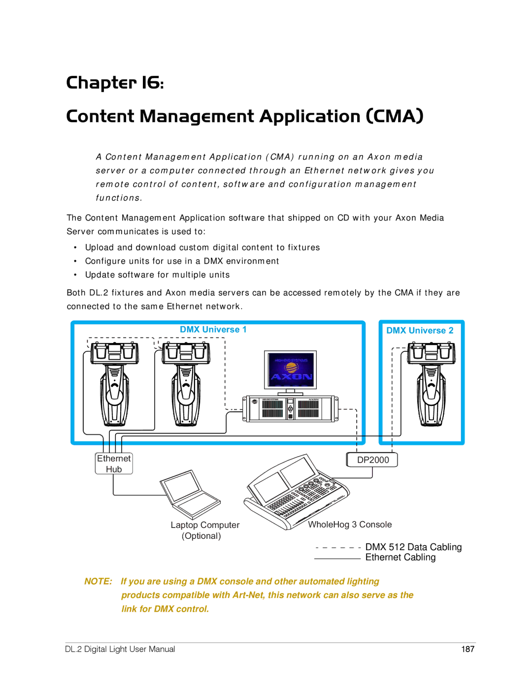 High End Systems DL.2 user manual Chapter Content Management Application CMA, 187 