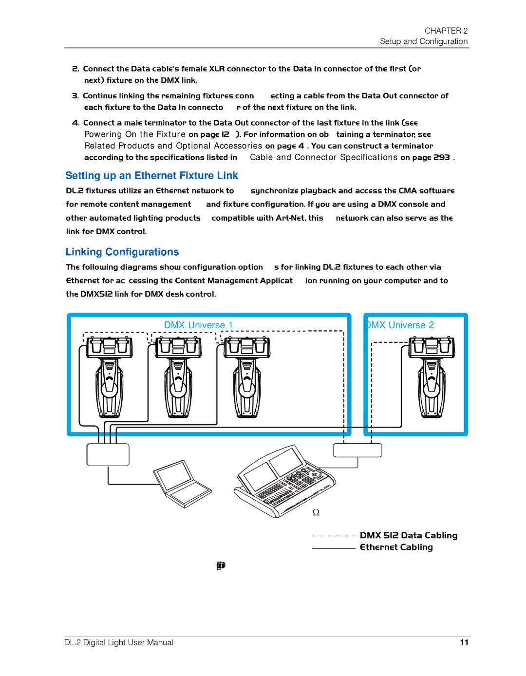 High End Systems DL.2 user manual Setting up an Ethernet Fixture Link, Linking Configurations 