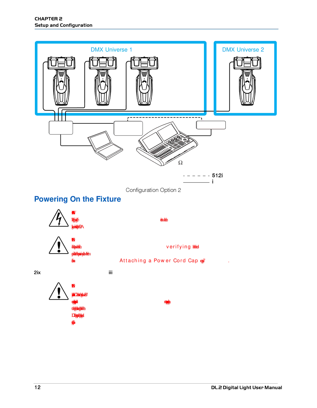 High End Systems DL.2 user manual Powering On the Fixture 