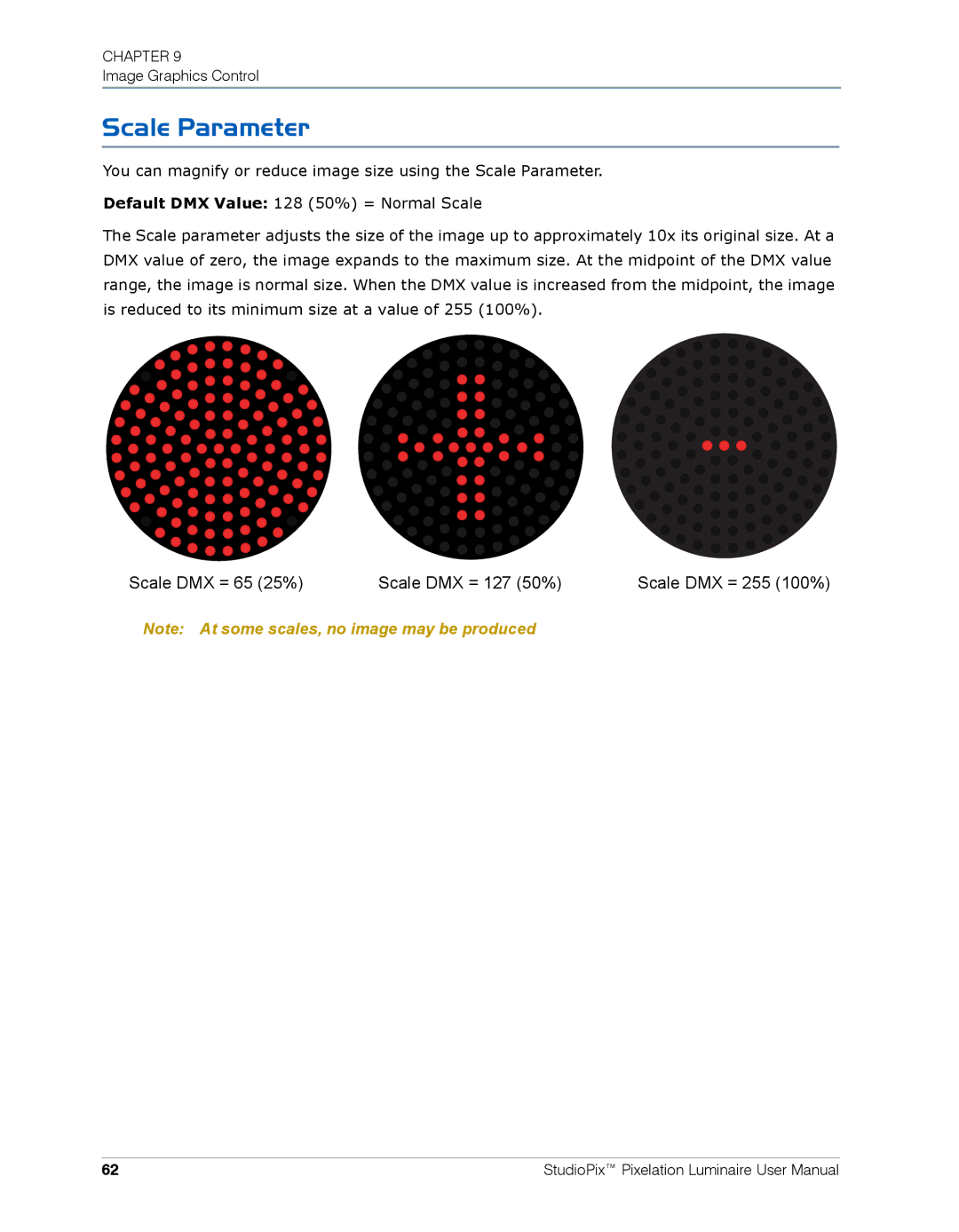 High End Systems Pixelation Luminaire user manual Scale Parameter 