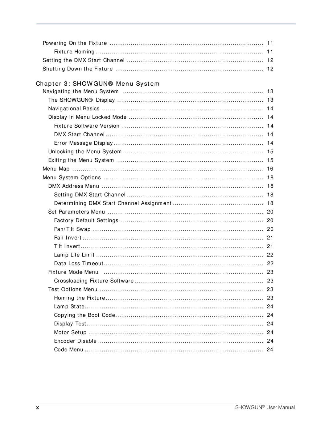 High End Systems SHOWGUN user manual Showgun Menu System 