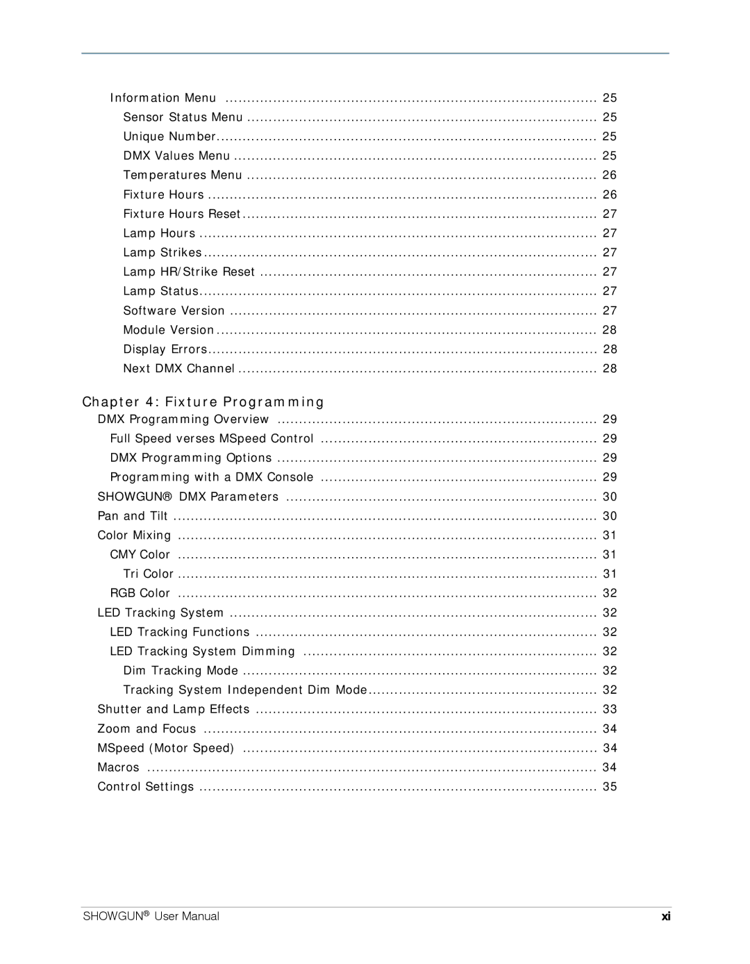 High End Systems SHOWGUN user manual Fixture Programming 