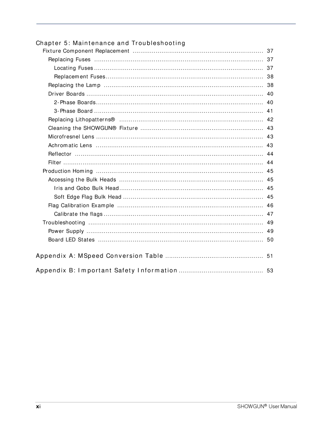 High End Systems SHOWGUN user manual Maintenance and Troubleshooting 