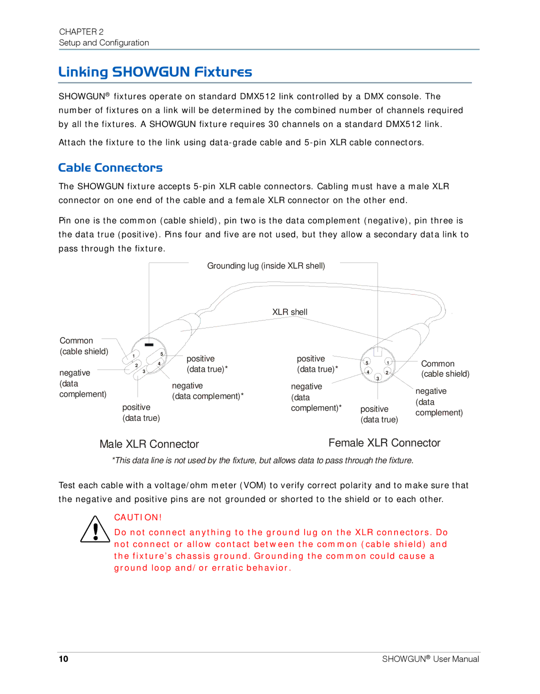 High End Systems SHOWGUN user manual Linking Showgun Fixtures, Cable Connectors 