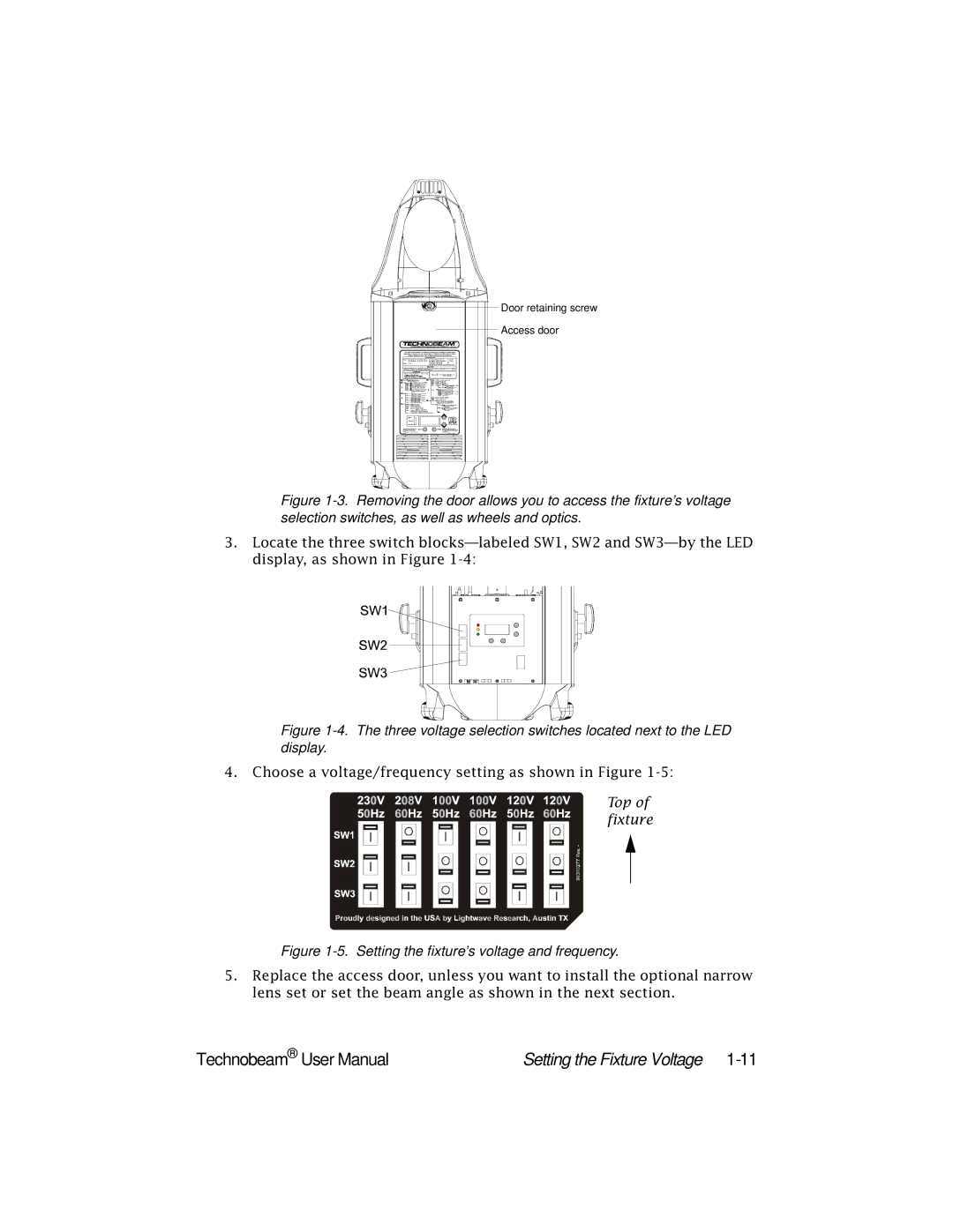 High End Systems Technobeam manual Setting the Fixture Voltage 