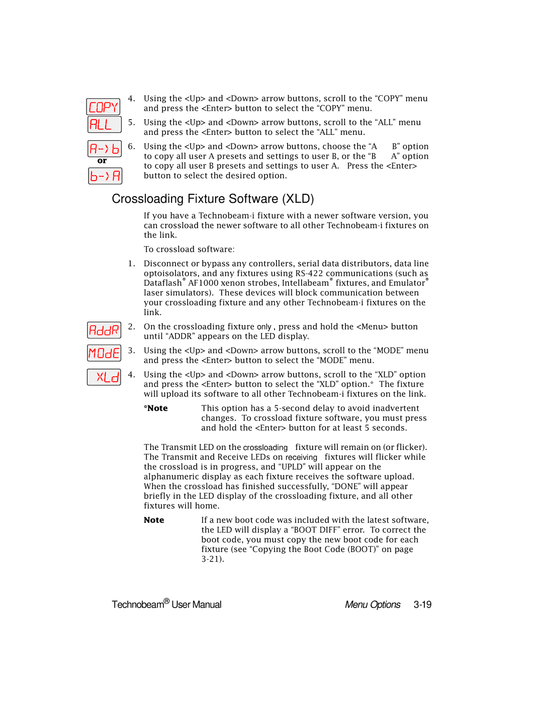 High End Systems Technobeam manual Crossloading Fixture Software XLD 