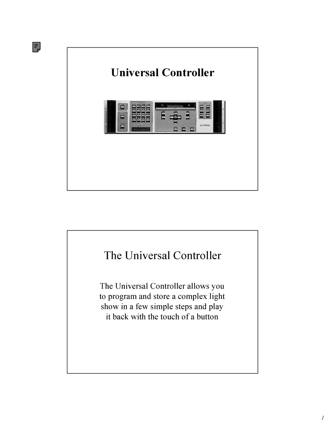 High End Systems Universal Controller manual 