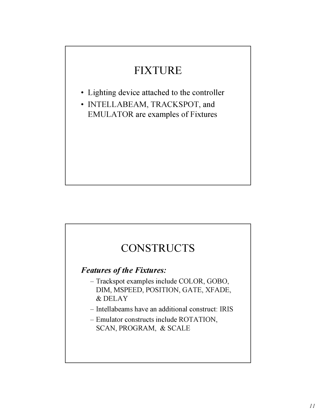 High End Systems Universal Controller manual Features of the Fixtures 