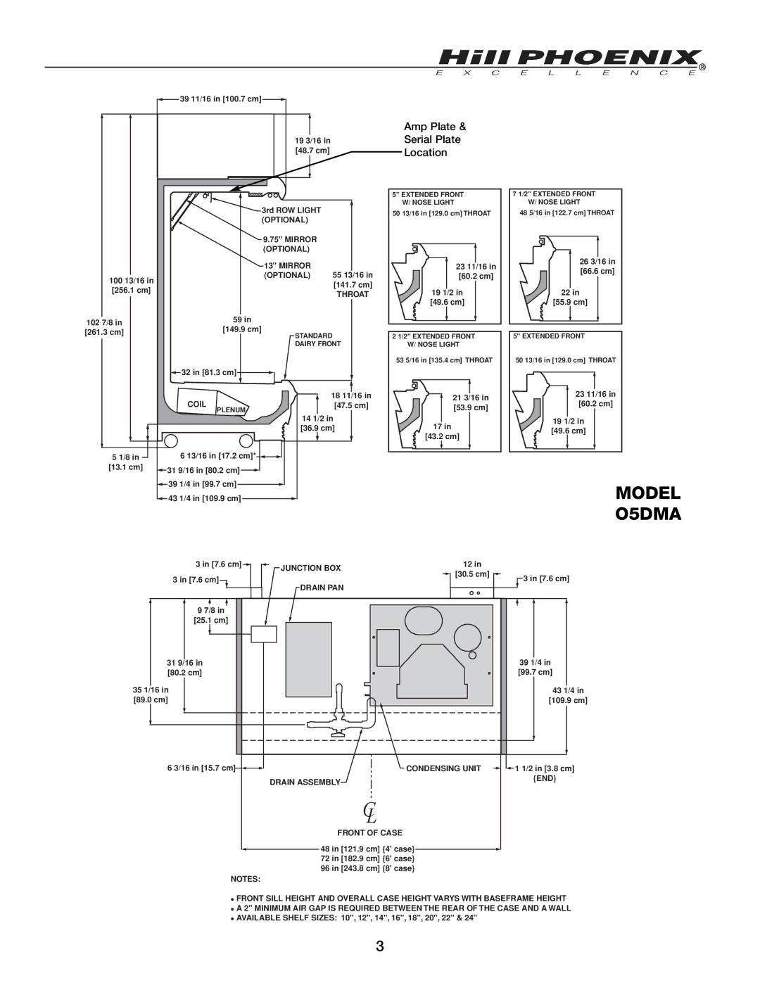 Hill Phoenix 05DMA manual Model O5DMA 