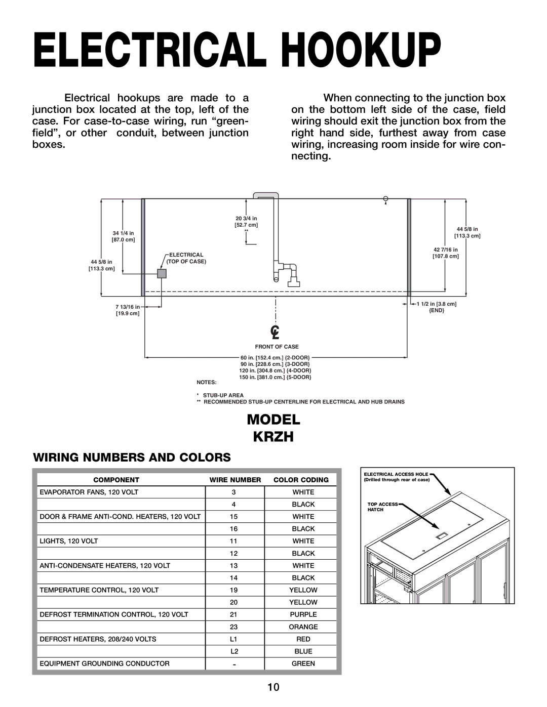 Hill Phoenix KRZH manual Electrical Hookup 