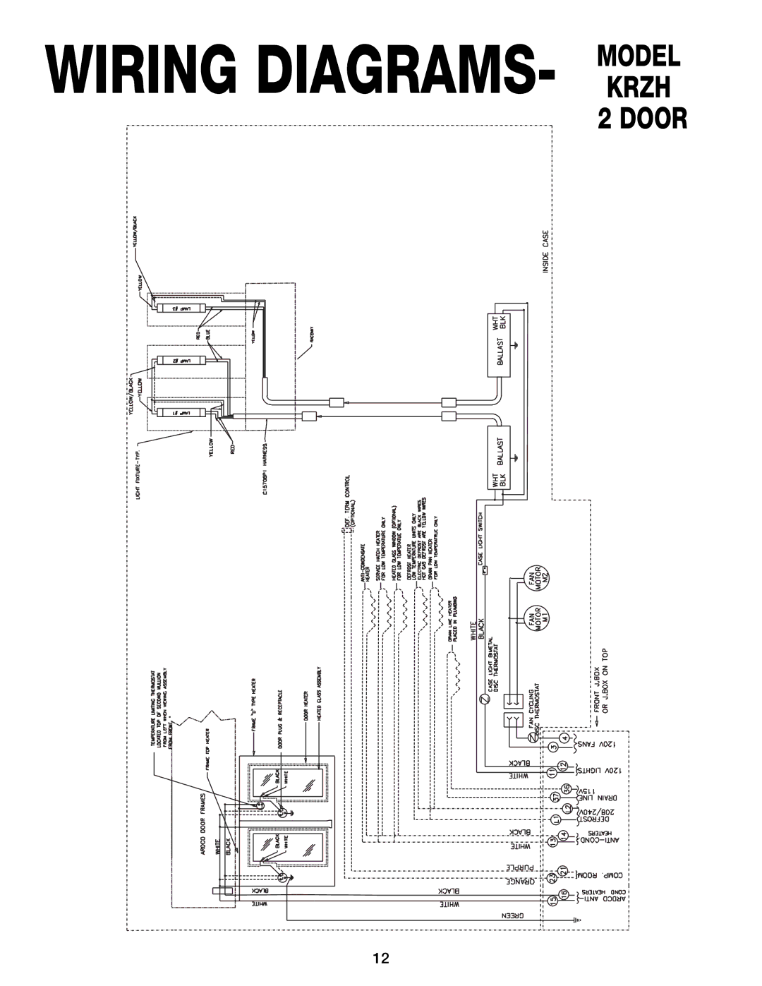 Hill Phoenix KRZH manual Wiring DIAGRAMS- Modelkrzh 