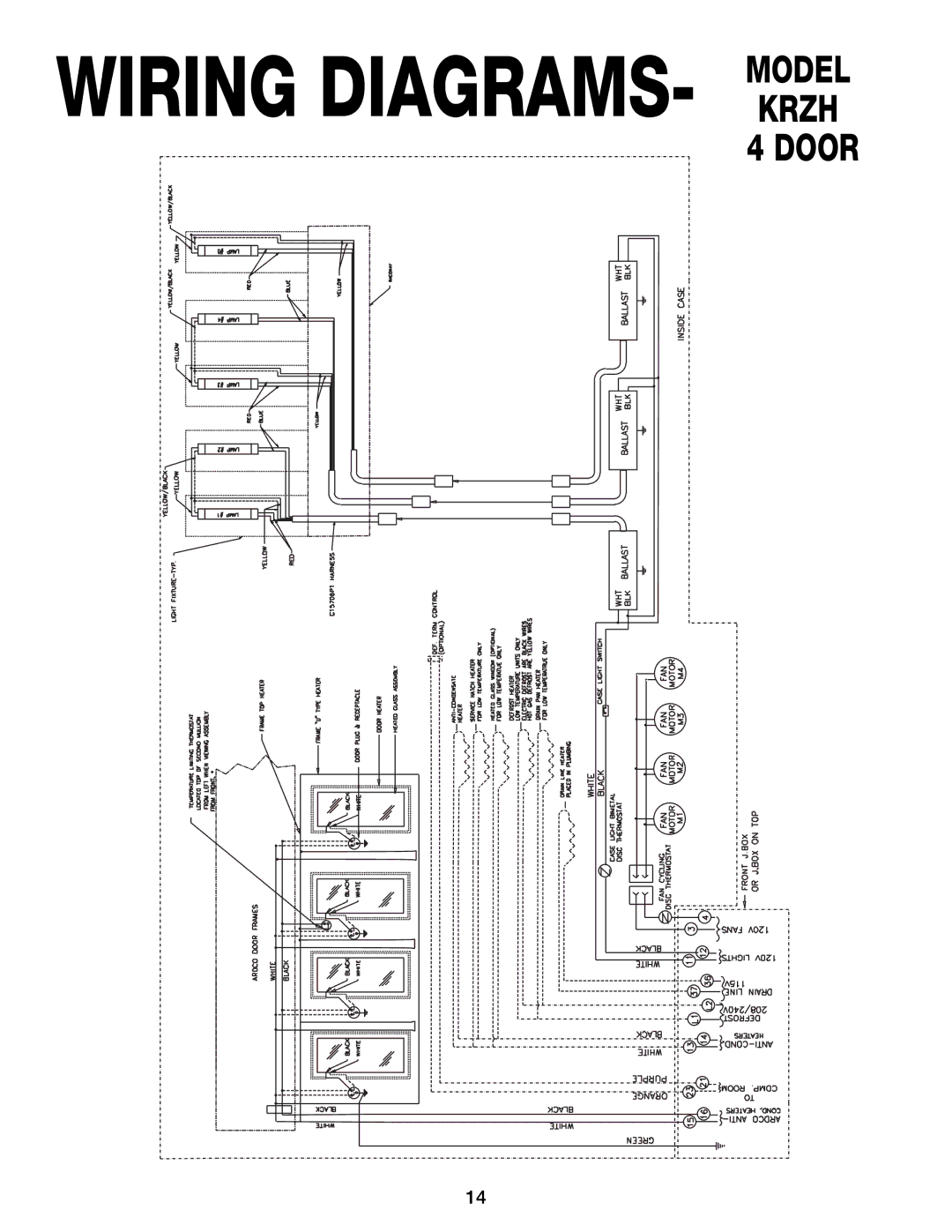 Hill Phoenix KRZH manual Wiring DIAGRAMS- Modelkrzh 