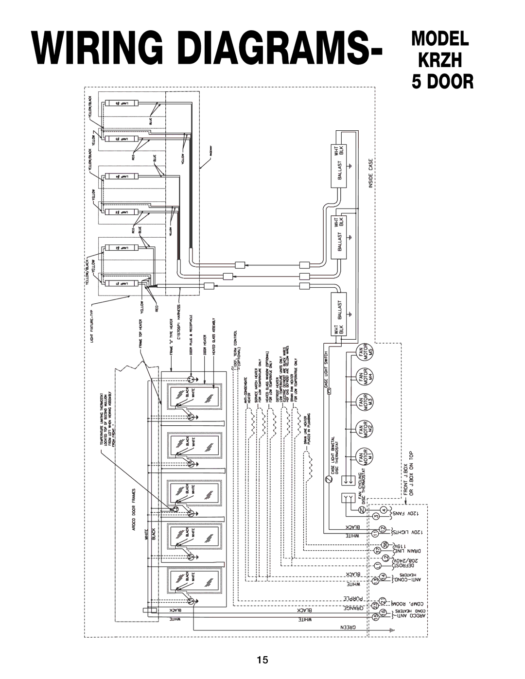 Hill Phoenix KRZH manual Wiring DIAGRAMS- Modelkrzh 