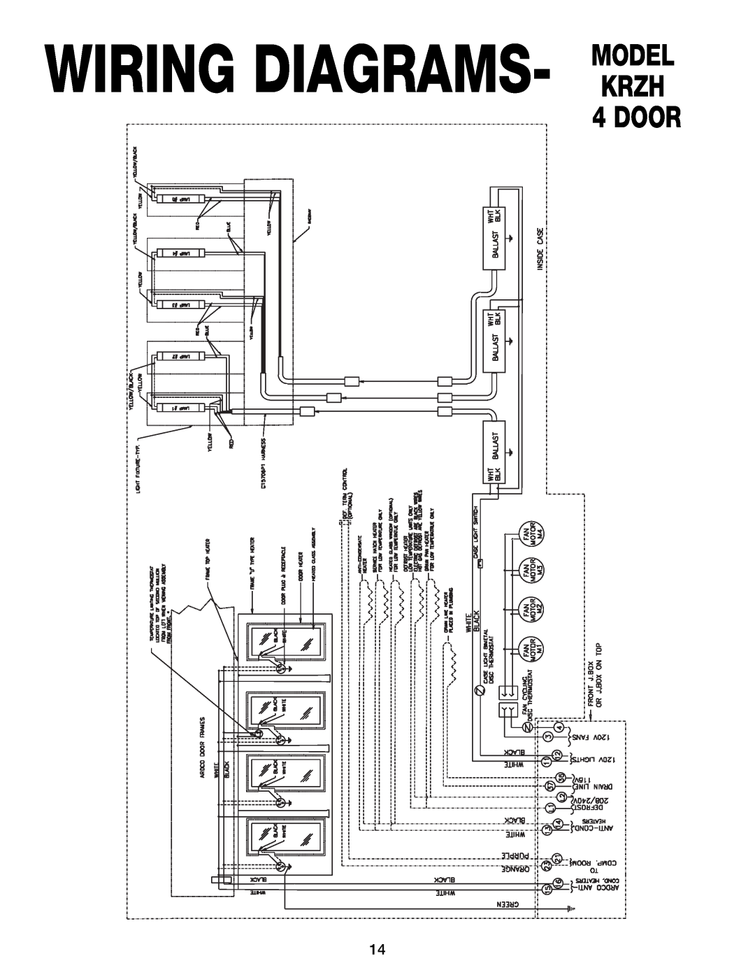 Hill Phoenix KRZH manual Door, Wiring Diagrams- Modelkrzh 