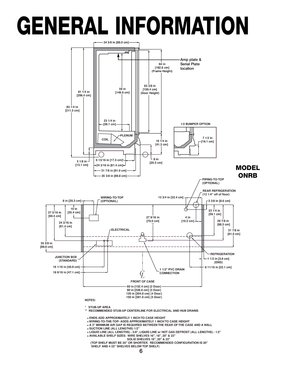 Hill Phoenix ORBH, ONRBH manual Model Onrb, Plenum Coil 