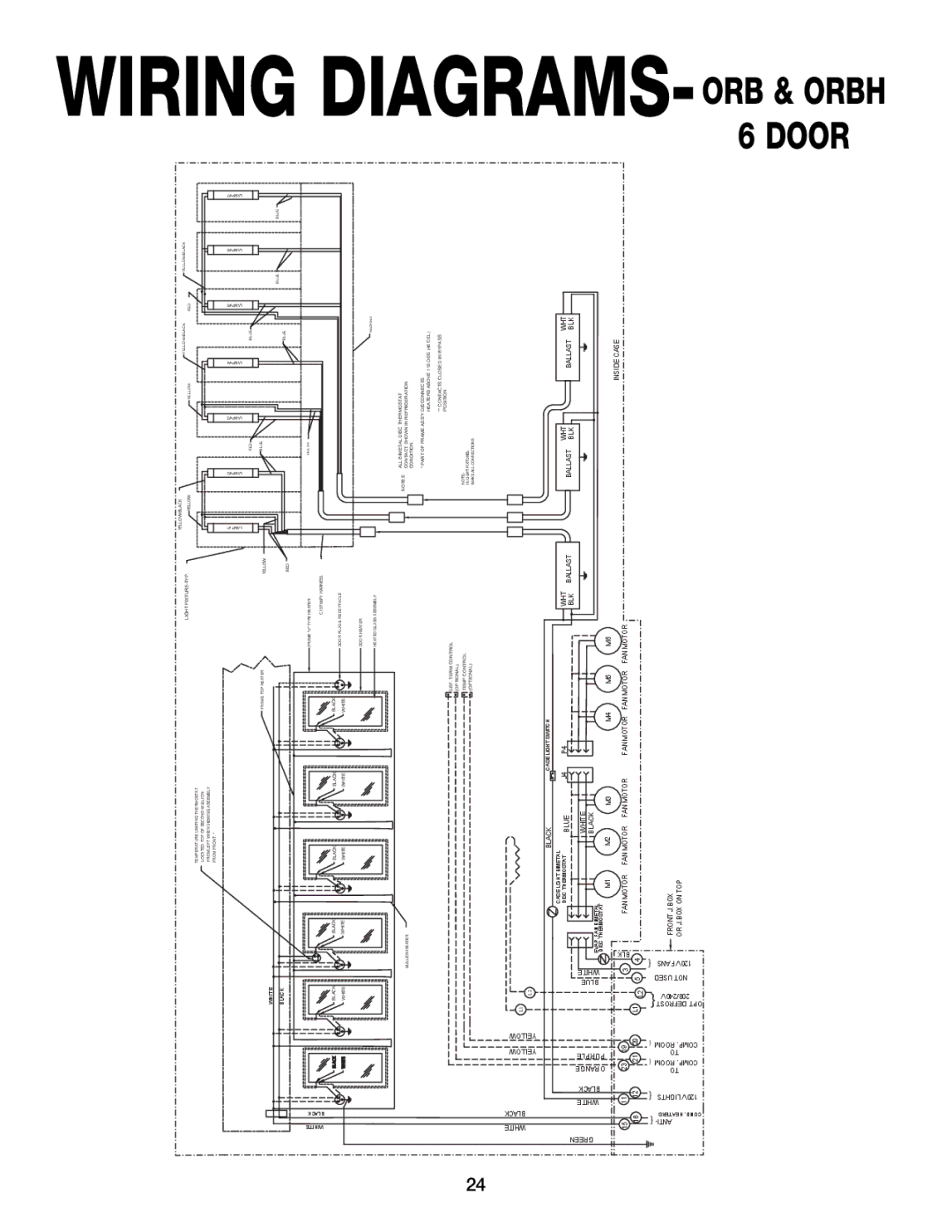 Hill Phoenix ORBH, ONRBH manual Wiring DIAGRAMS-ORB & Orbh 