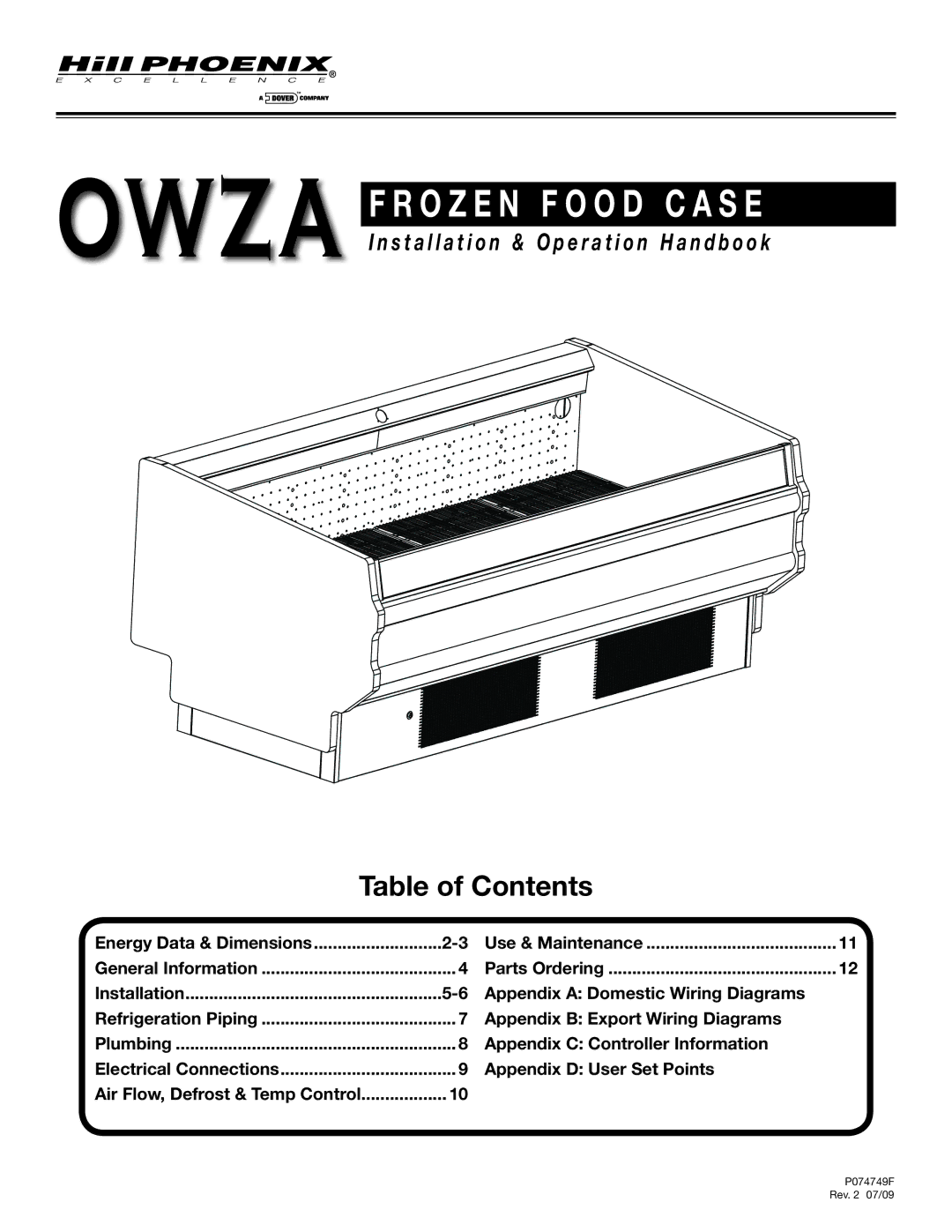 Hill Phoenix P074749F dimensions Owza 