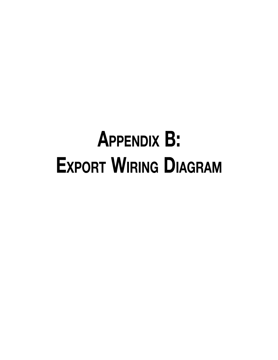 Hill Phoenix P074749F dimensions Appendix B Export Wiring Diagram 