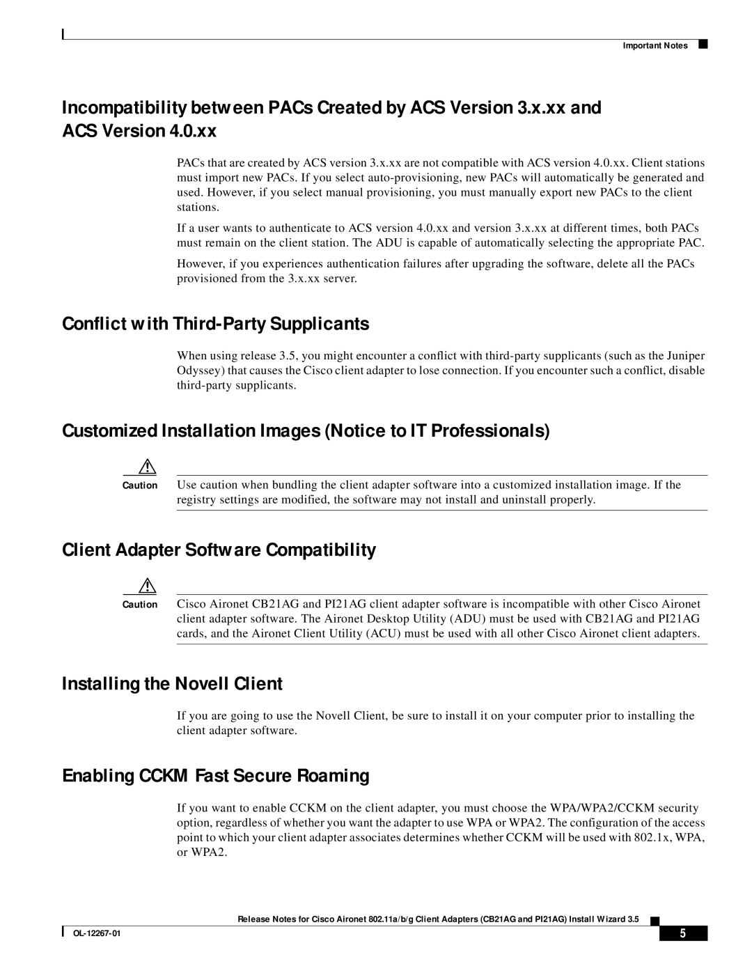 Hilme CB21AG, PI21AG manual Conflict with Third-Party Supplicants, Enabling Cckm Fast Secure Roaming 