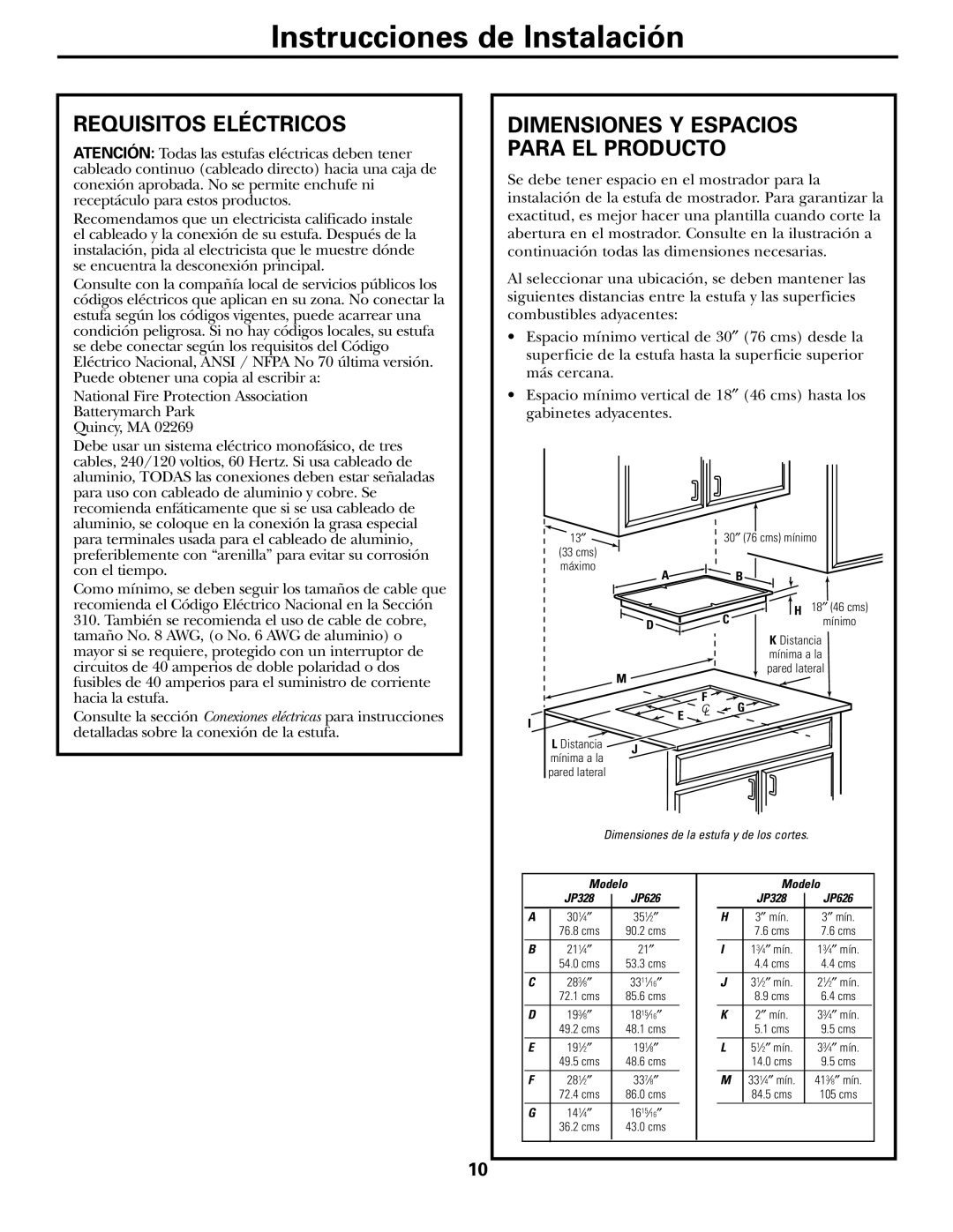 Hilti JP626, JP328 owner manual Instrucciones de Instalación, Requisitos Eléctricos 