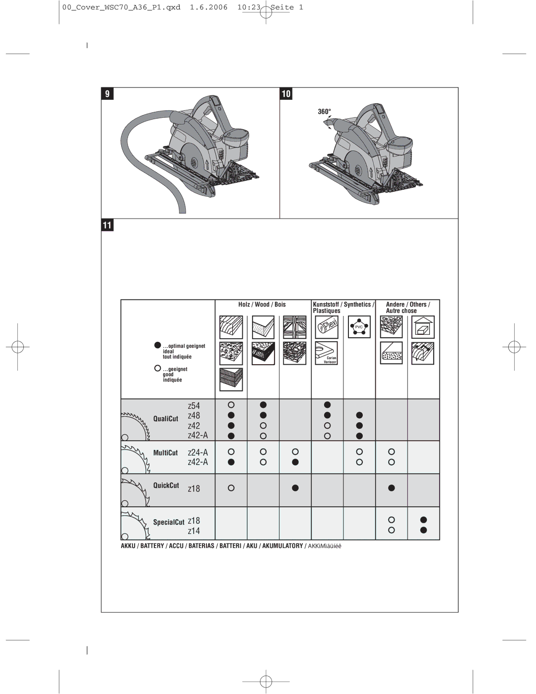 Hilti WSC 70-A36, WSC 55-A24 operating instructions Z54 