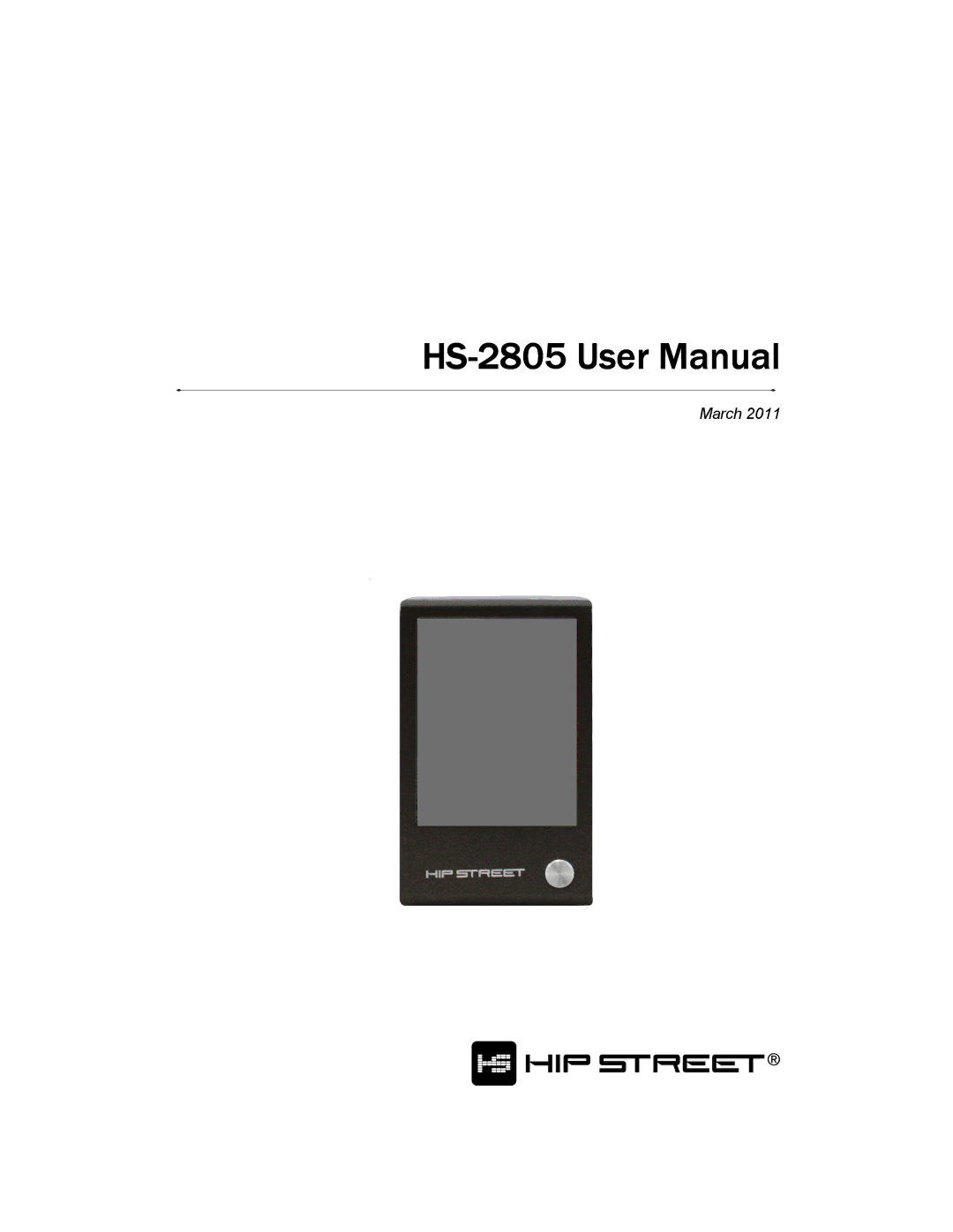 Hip Street HS-2805 user manual March 